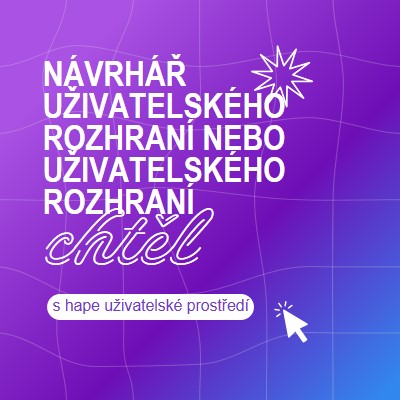 Hledá se návrhář uživatelského rozhraní nebo uživatelského prostředí. purple bold,playful,digital,grid,neon,gradient