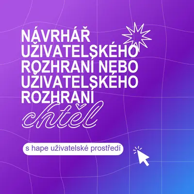 Hledá se návrhář uživatelského rozhraní nebo uživatelského prostředí. purple bold,playful,digital,grid,neon,gradient