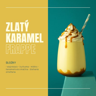 Zlatý karamel frappe yellow modern,simple,duotone