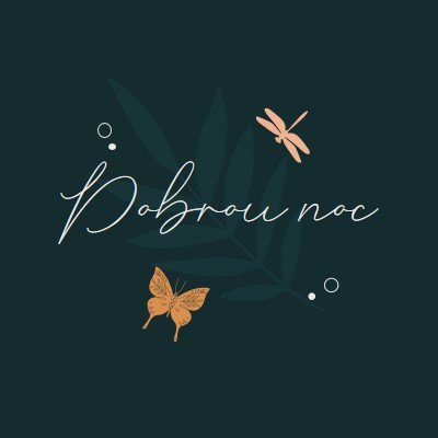 Jednoduchá dobrá noc blue whimsical,bohemian,graphic,simple,motif,handwriting,illustration,