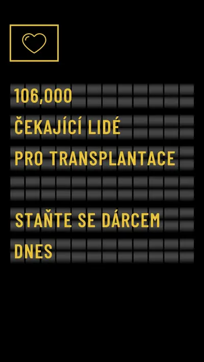 Staňte se dárcem orgánů ještě dnes black modern-bold