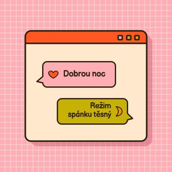 Dobrou noc, usínání těsno pink retro,graphic,message,speech-bubble,icon,motif,emoji,