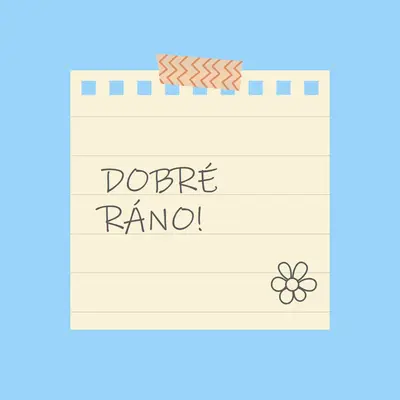 Dobré ráno blue vibrant,simple,note,minimal,scrapbook,note[pad