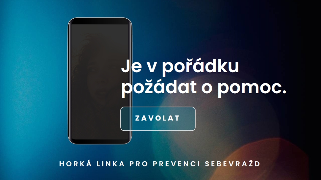 Požádat o pomoc blue modern-simple