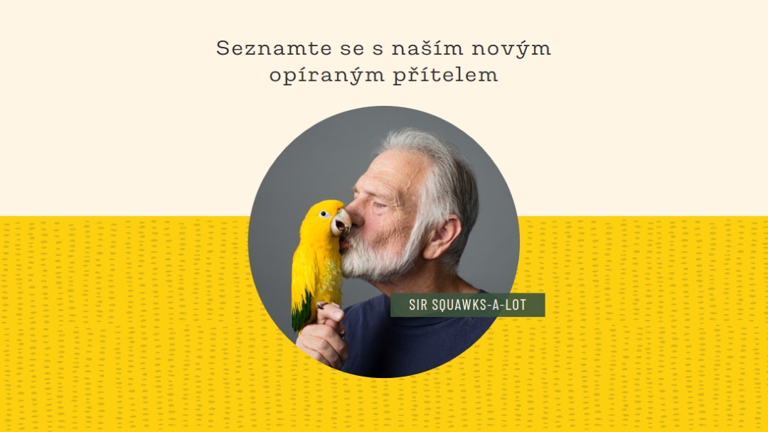 Pták v ruce yellow organic-simple