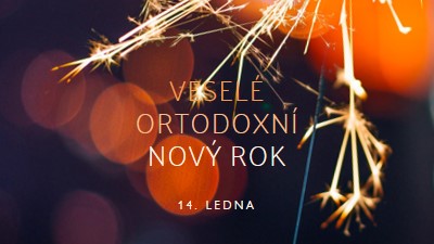 Šťastný ortodoxní Nový rok black modern-simple