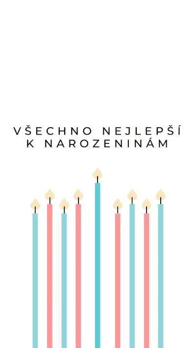 Všechno nejlepší k narozeninám svíčky white modern-simple