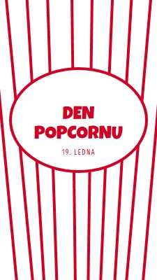 Den popcornu white whimsical-line