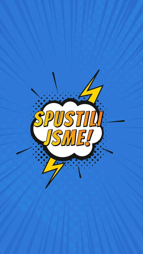 Spustili jsme! blue modern-bold