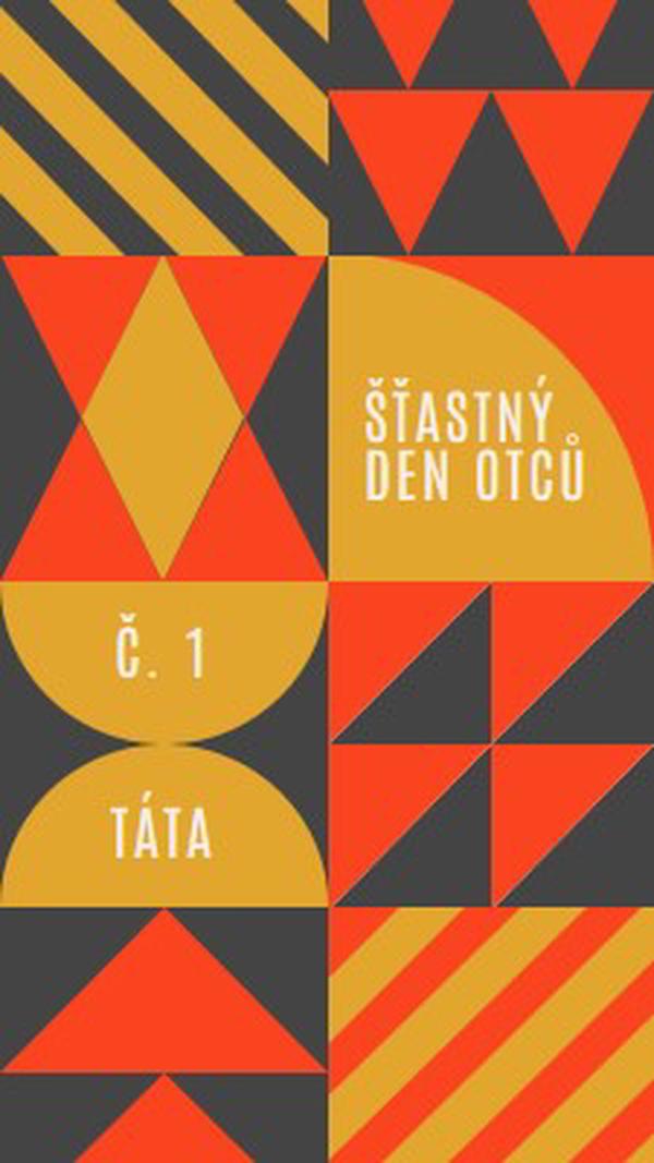 Číslo jedna táta orange modern-geometric-&-linear