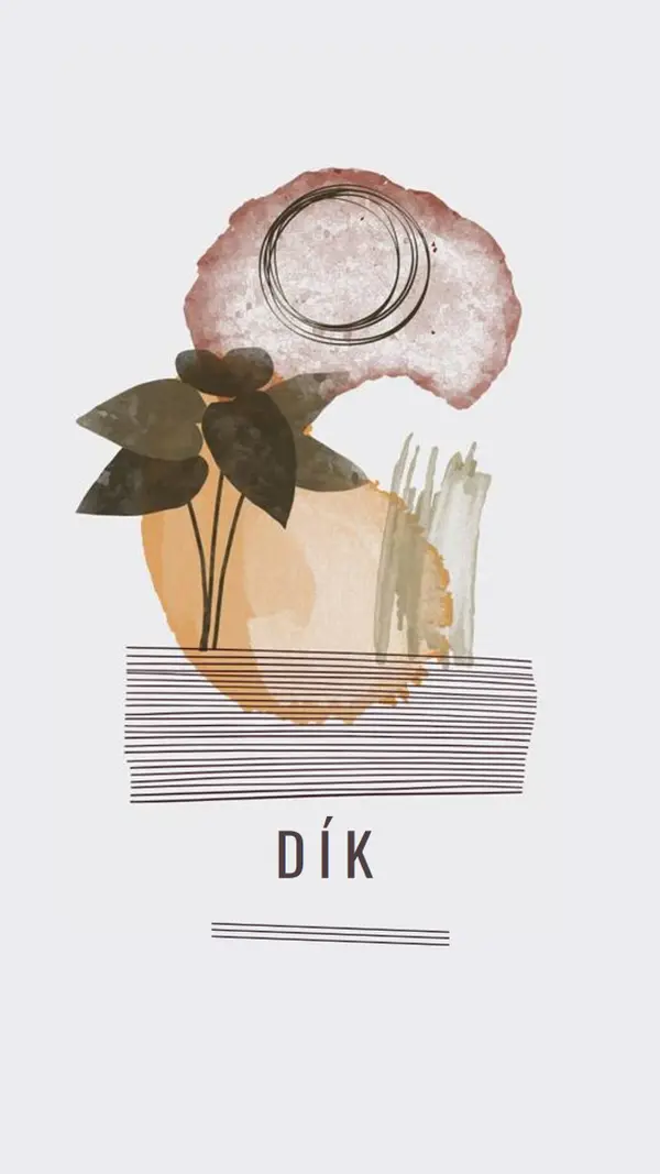 Tučné a umělecké poděkování white organic-simple