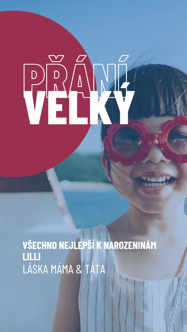 Narozeniny holka blue modern-bold