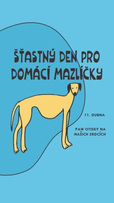 Paw otisky na našich srdcích blue whimsical-line