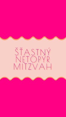 Bat mitzvah požehnání pink whimsical-color-block