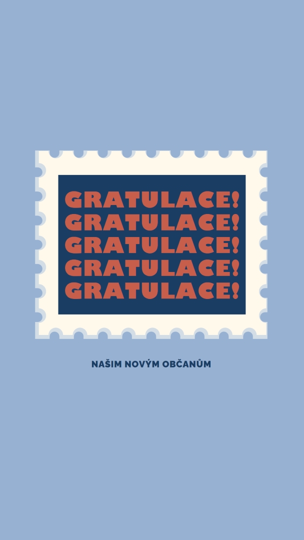 Blahopřejeme našim novým občanům. blue modern-simple