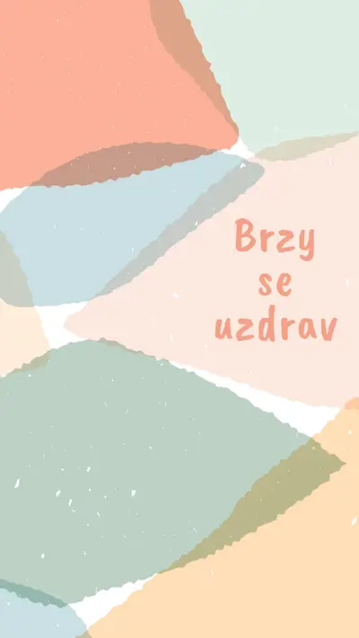 Doufám, že se brzy uzdravíte blue whimsical-color-block