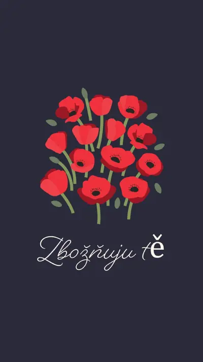 Zbožňuju tě black whimsical-line