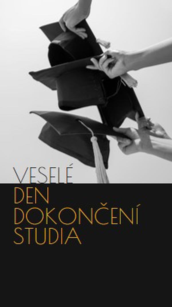 Šťastný den dokončení studia black modern-simple