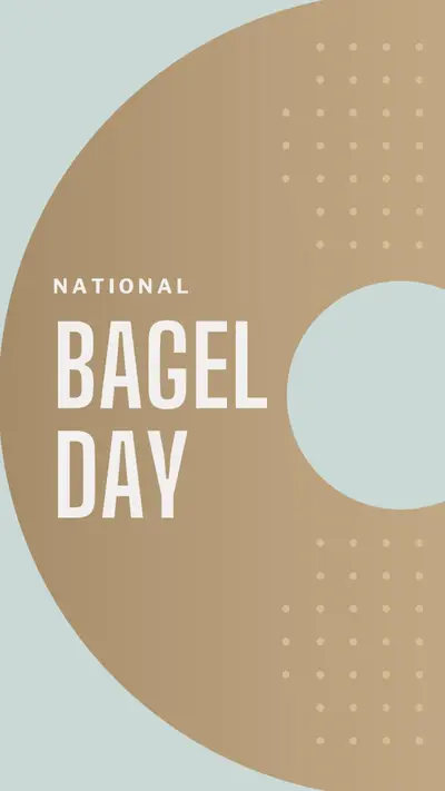 Národní den bagelů brown modern-simple