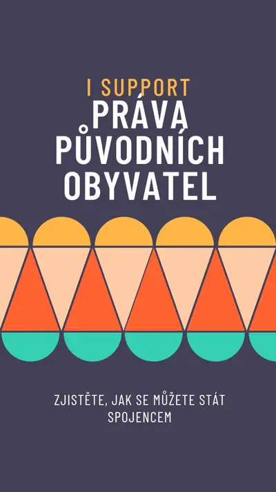 Podpora práv původních obyvatel blue modern-color-block