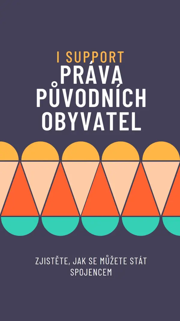 Podpora práv původních obyvatel blue modern-color-block
