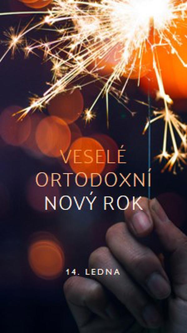 Šťastný ortodoxní Nový rok black modern-simple