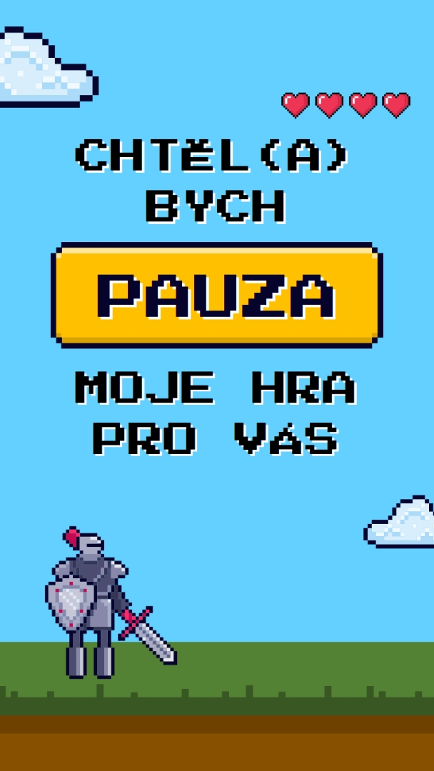 Pozastavil bych svou hru pro tebe blue vibrant,whimsical,game,retro,playful,computer