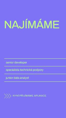 Nyní přijímáme aplikace purple bold,bright,neon,minimal,modern,simple