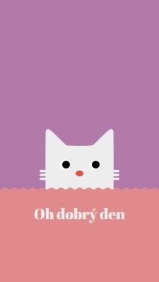 Oh, dobrý den red cute,simple,cat,neutral,bright,fun