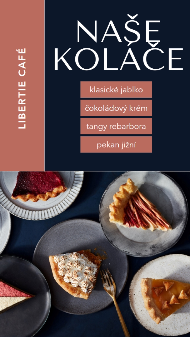 Užijte si naše koláče blue simple,classic,organized