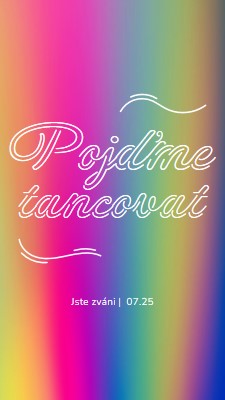 Pojďme si zatancovat, jste zváni pink bold,bright,typographic