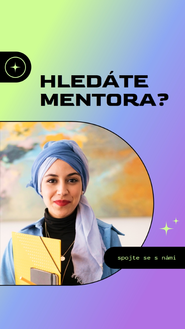 Hledáte mentora? purple modern,bold,gradient,geometric,photo,sparkle