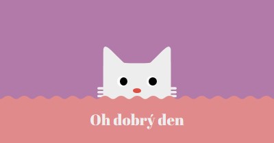 Oh, dobrý den red cute,simple,cat,neutral,bright,fun