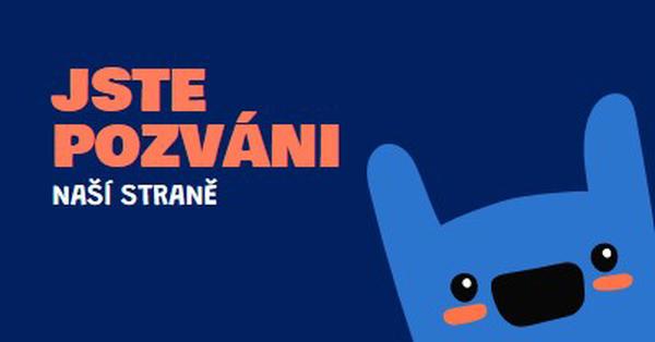 Jste pozváni na náš večírek blue whimsical,bold,monster