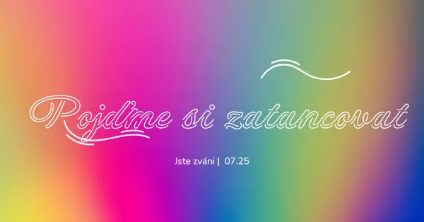 Pojďme si zatancovat, jste zváni pink bold,bright,typographic