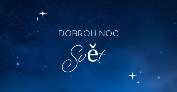 Svět dobrou noc blue modern,simple,typographic,whimsical,motif,