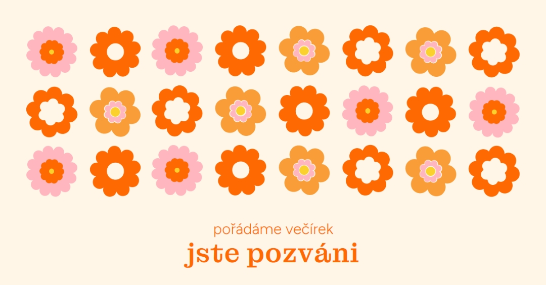 Pořádáme večírek orange bold,fun,graphic