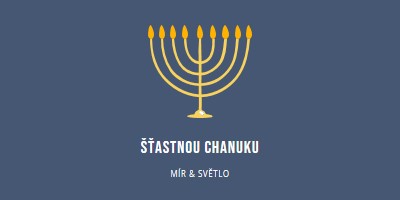 Chanuka Sameach blue modern-simple