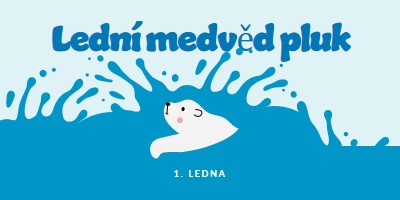 Šťastný lední medvěd vnořený den blue whimsical-color-block