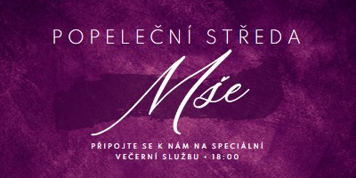 Popeleční mše purple modern-simple