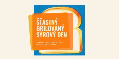 Šťastný grilovaný sýrový den orange modern-bold