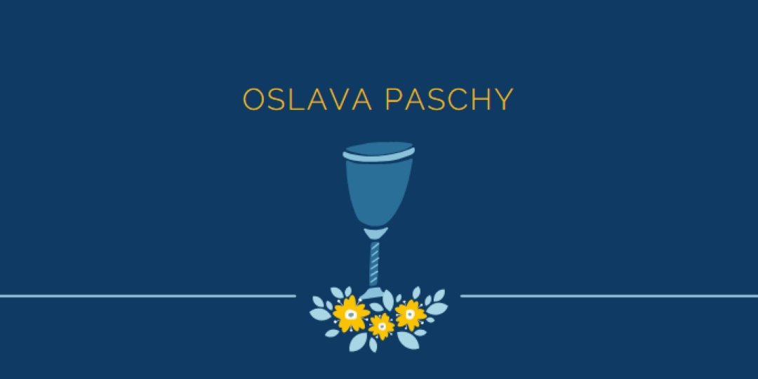 Oslava Paschy blue whimsical-color-block