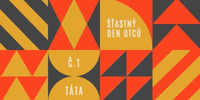 Číslo jedna táta orange modern-geometric-&-linear