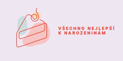 Kousek všechno nejlepšího k narozeninám purple whimsical-line