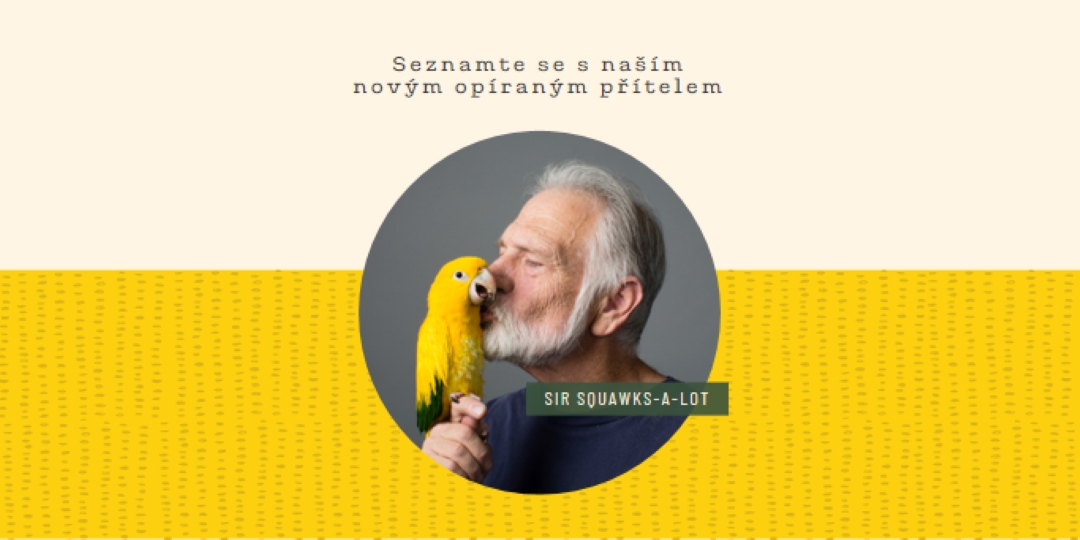 Pták v ruce yellow organic-simple