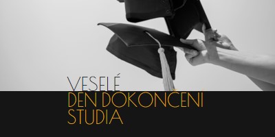 Šťastný den dokončení studia black modern-simple