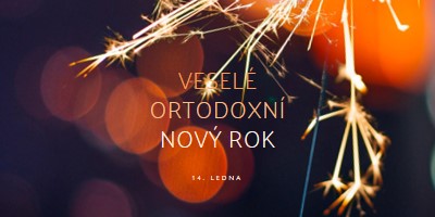 Šťastný ortodoxní Nový rok black modern-simple