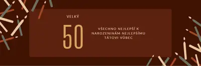 Všechno nejlepší k padesátým narozeninám brown modern-simple