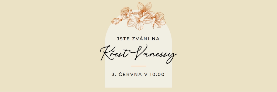 Pozvání ke křestu yellow vintage-botanical