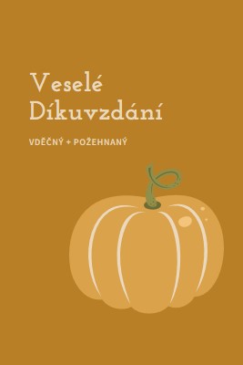 Vděčný a požehnaný brown whimsical-line